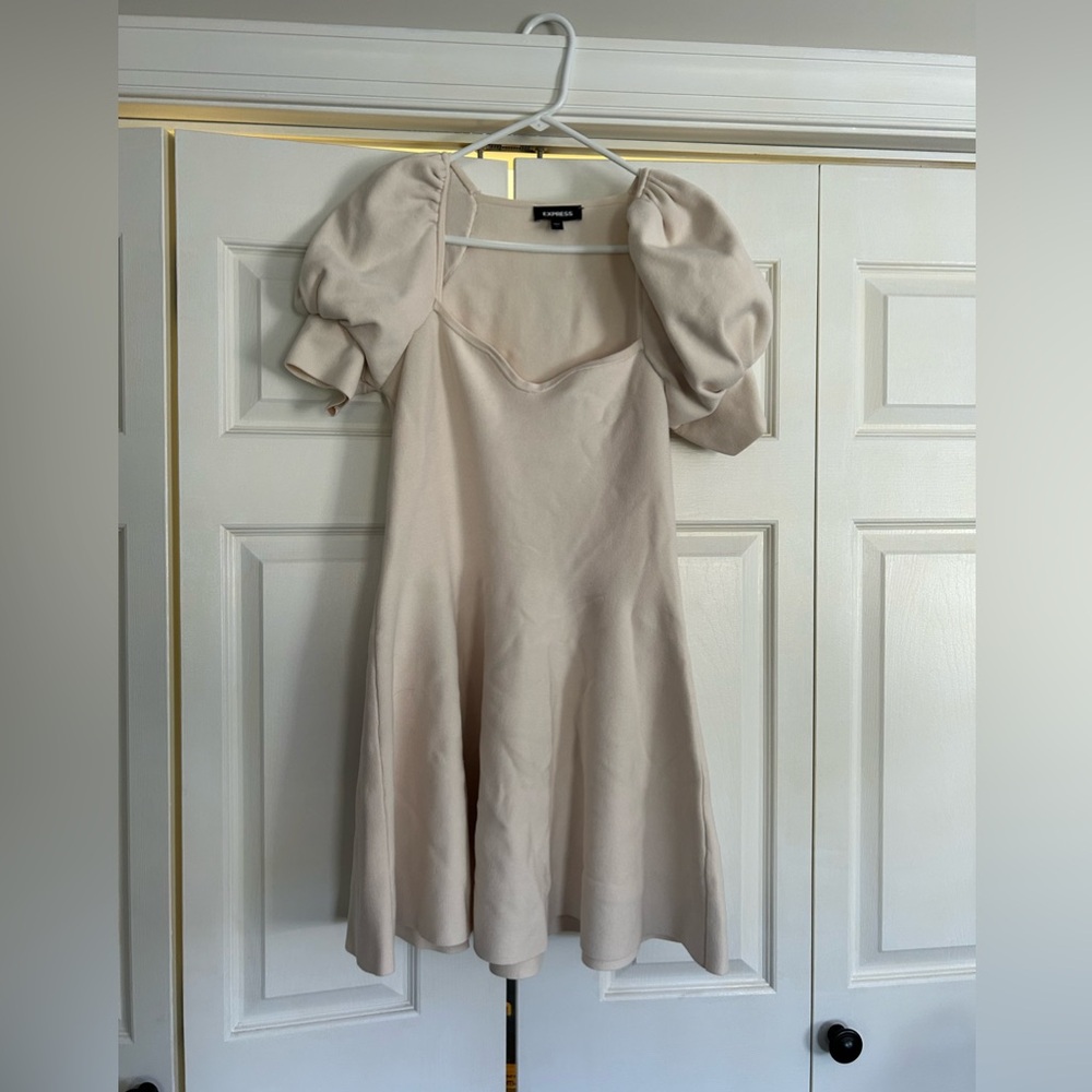 Used Express sweater dress with puff sleeves size L